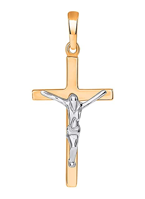 cruz de oro blanco y amarillo