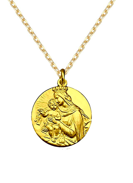 medalla virgen del carmen bañado en oro